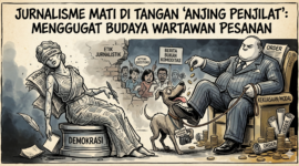 Ilustrasi AI Untuk Wartawan Yang Menjadi Anjing Penjilat (Dok.GNews86)