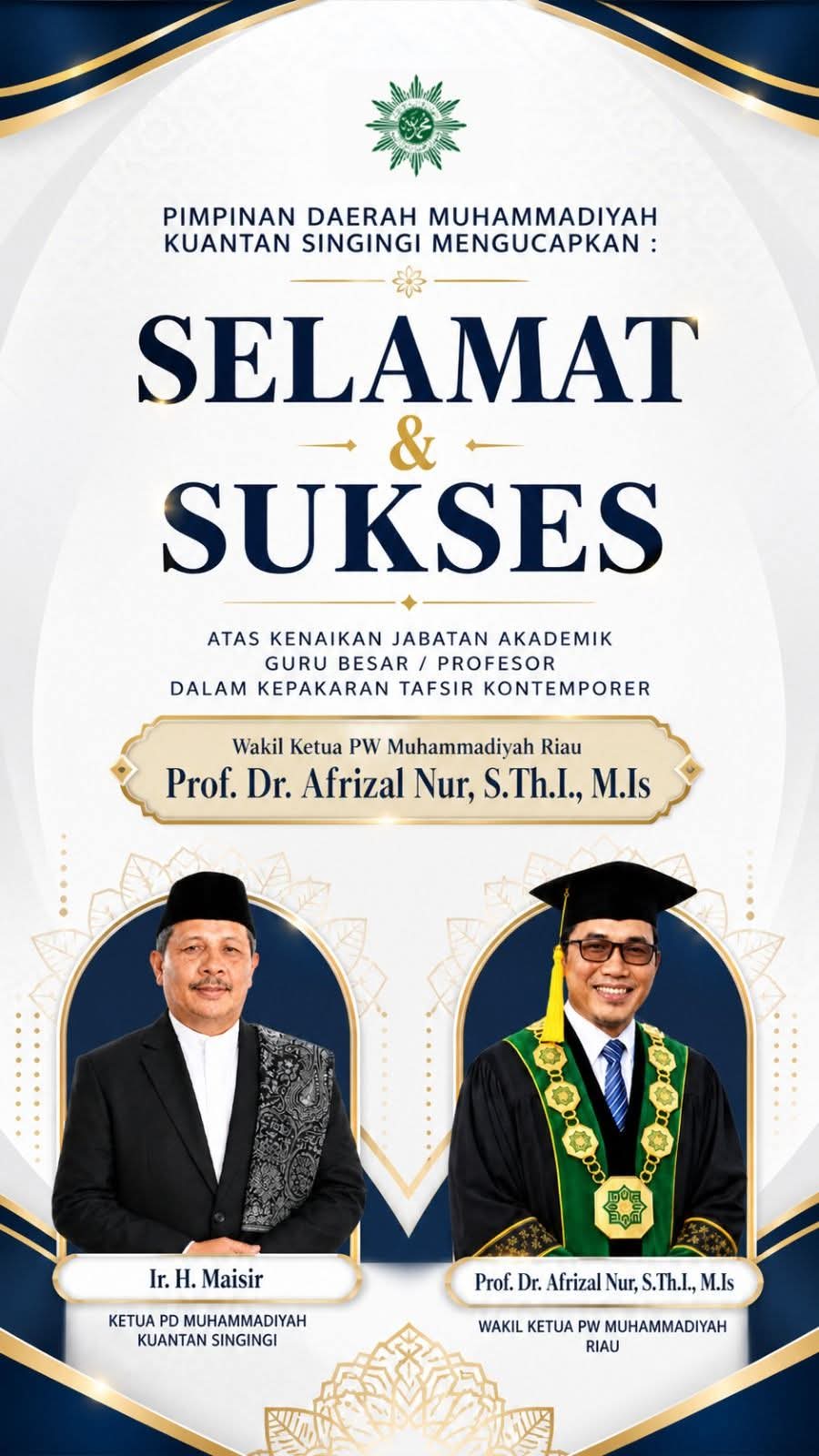 Dr. Afrizal Nur, S.Th.I., M.Is Resmi Raih Gelar Guru Besar Bidang Tafsir Kontemporer