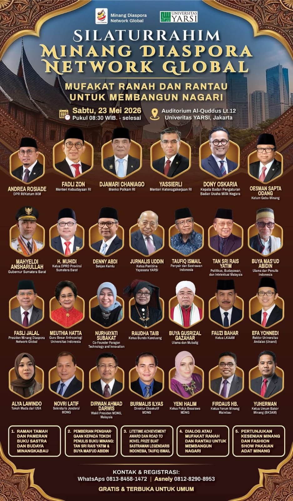 Tokoh Lintas Sektor Bersatu, Minang Diaspora Network Global Siap Gelar Silaturahim Besar di Jakarta