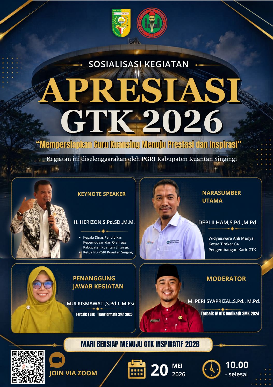 PGRI Kuantan Singingi Gelar Sosialisasi Apresiasi GTK 2026 secara Daring PGRI Kuantan Singingi Gelar Sosialisasi Apresiasi GTK 2026 secara Daring