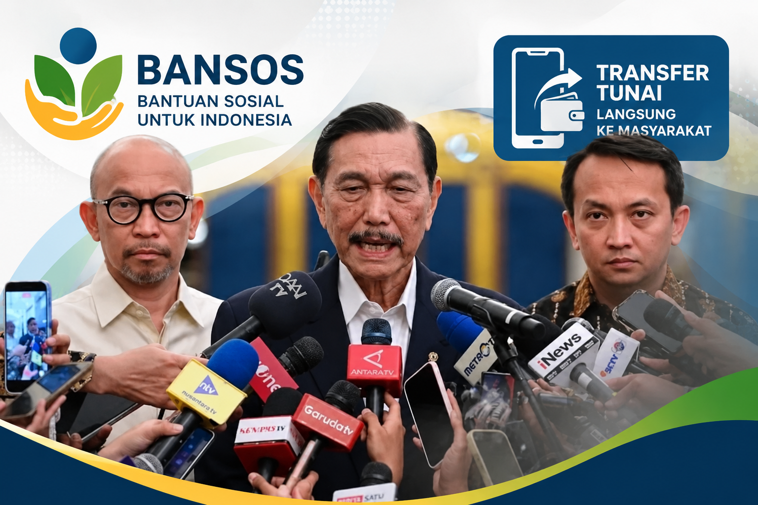 Ilustrasi masyarakat menerima bantuan sosial tunai melalui sistem transfer digital dari pemerintah.