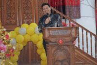 Wakil Bupati Bolmong Donny Lumenta saat menyampaikan sambutan pemerintah 
