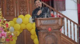 Wakil Bupati Bolmong Donny Lumenta saat menyampaikan sambutan pemerintah 