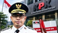 Ilustrasi: Bupati Bolmut Sirajudin Lasena di depan Gedung KPK Jakarta (foto: istimewa)